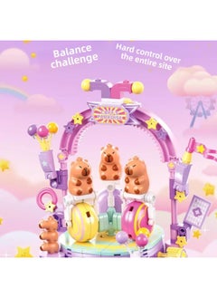 Generic Jiale Special Small Particle Capibala Fantasy Paradise Surrounding Doll Toy Ornaments Children's Gift Assembled Building Blocks-Color:54012 Turtle Patrol Torch  - Image 3