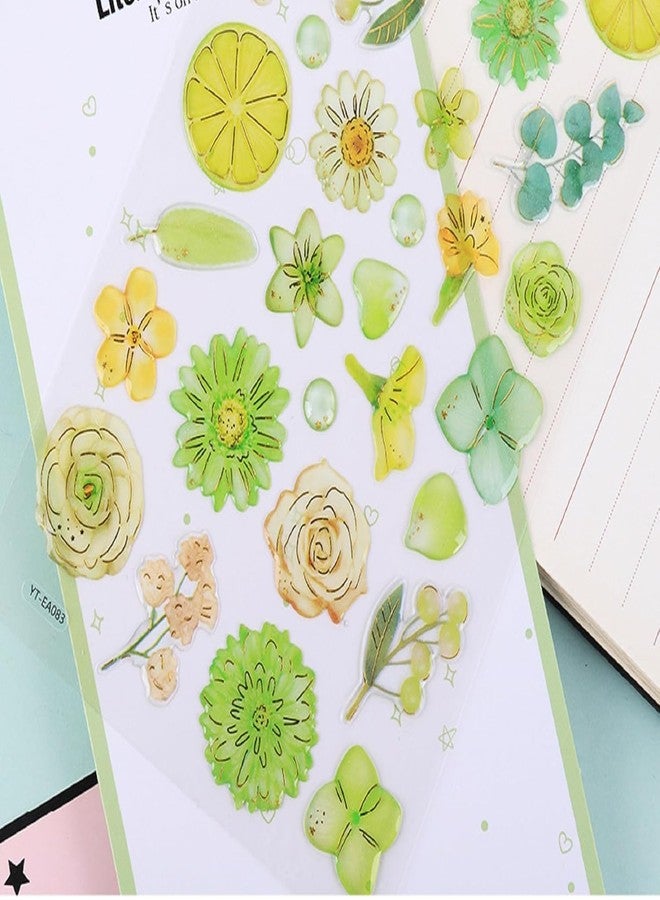 PROBABE Colorful Plastic Flower Stickers Set for Kids, 6 Sheets of Floral Decorative Waterproof Stickers for Journaling, Scrapbooking, Planners, Crafts & DIY Projects - Image 5