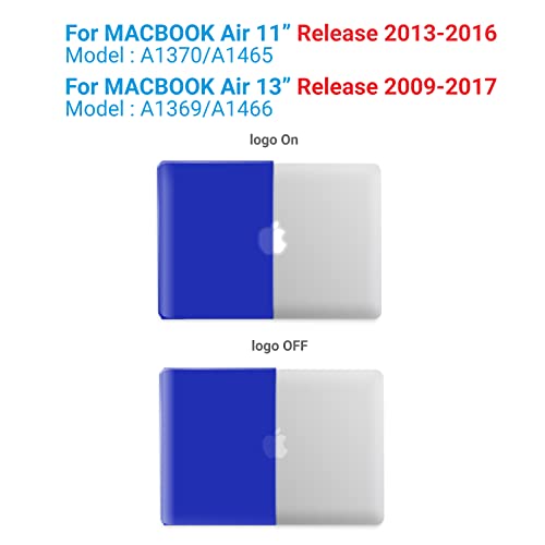 IBENZER Compatible with MacBook Air 11 Inch Case Model A1370 A1465, Soft Touch Plastic Hard Shell Case Bundle with Keyboard Cover & Screen Protector for Mac Air 11, Royal Blue, A11RBL+2 - Image 3