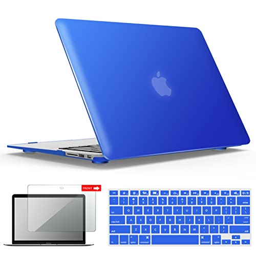 IBENZER Compatible with MacBook Air 11 Inch Case Model A1370 A1465, Soft Touch Plastic Hard Shell Case Bundle with Keyboard Cover & Screen Protector for Mac Air 11, Royal Blue, A11RBL+2 - Image 1