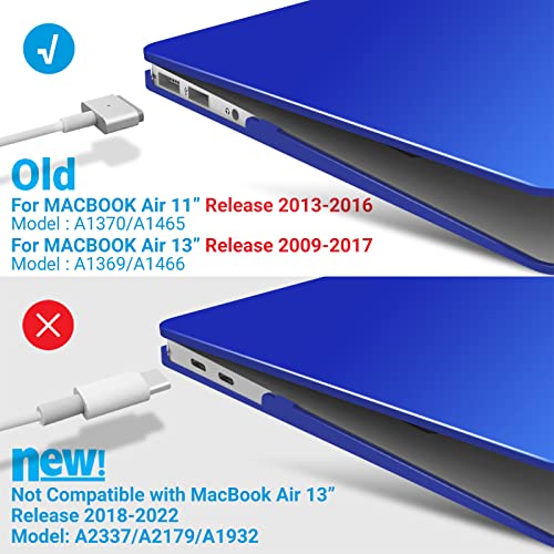 IBENZER Compatible with MacBook Air 11 Inch Case Model A1370 A1465, Soft Touch Plastic Hard Shell Case Bundle with Keyboard Cover & Screen Protector for Mac Air 11, Royal Blue, A11RBL+2 - Image 4