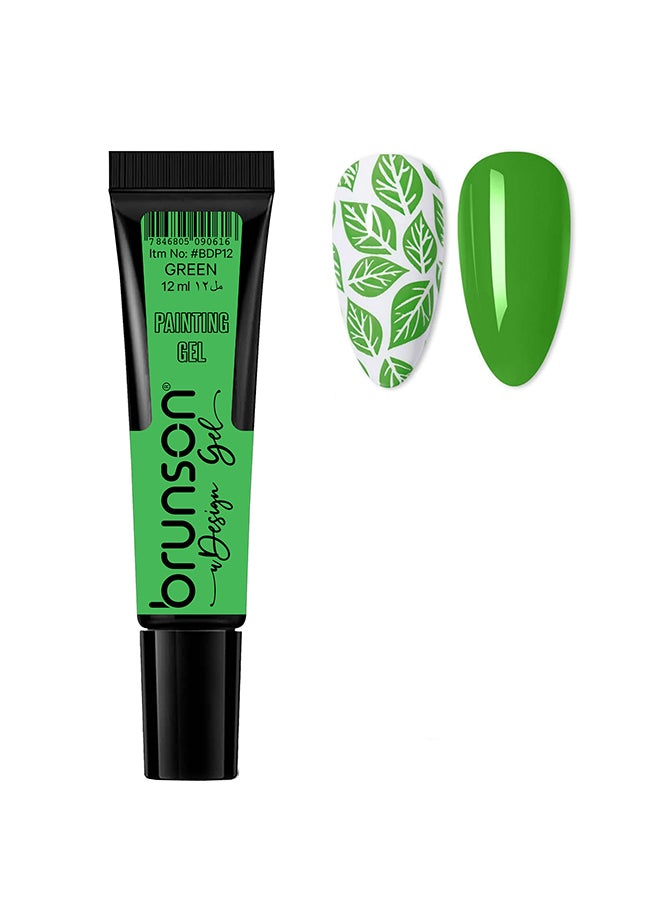 brunson Gel Polish Nail Art Gel Liner - 1 pcs 12ml Classic Color Gel Art Paint for Nails Built Thin French Line Nail Art Brush in Gel Pens Soak off Manicure Salon Nails Art BDP12  - Image 1