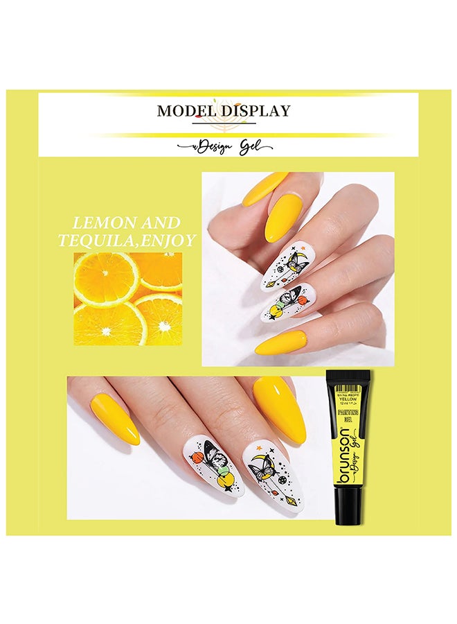 brunson Gel Polish Nail Art Gel Liner - 1 pcs 12ml Classic Color Gel Art Paint for Nails Built Thin French Line Nail Art Brush in Gel Pens Soak off Manicure Salon Nails Art BDP12  - Image 5