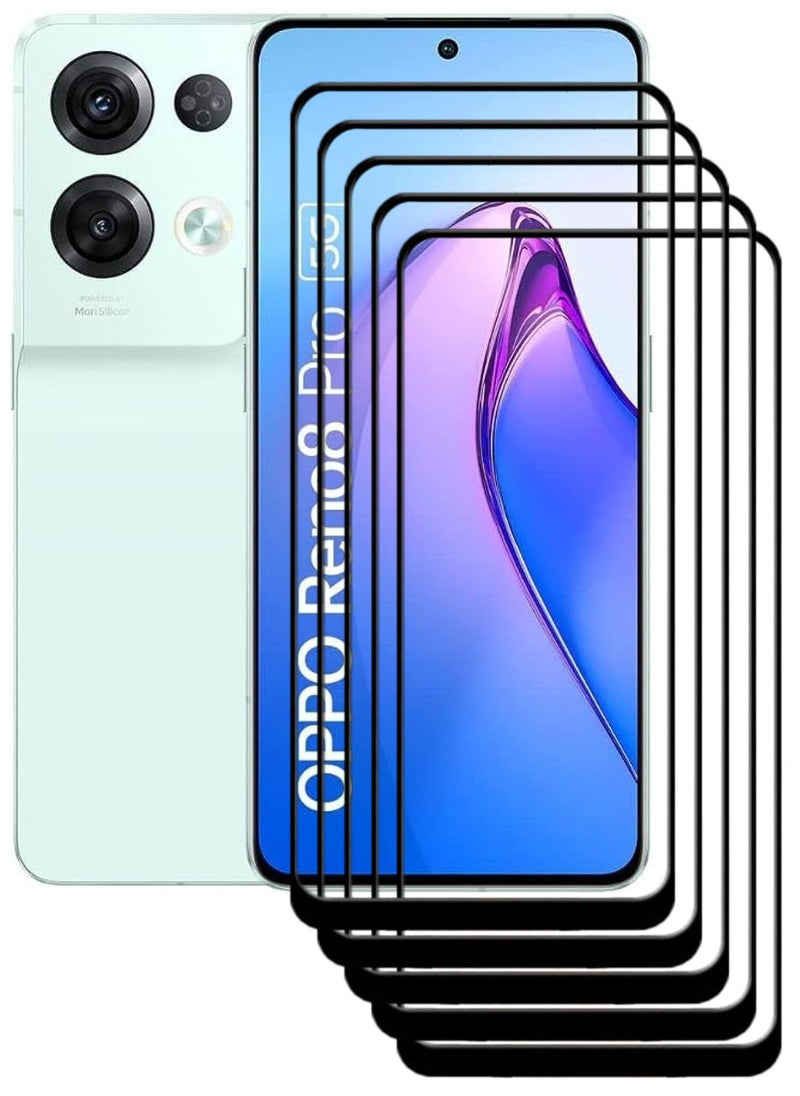 ACLIX 5 Pieces Antistatic ESD Dustproof Premium Quality High Definition Tempered Glass Screen Protector Designed For Oppo Reno8 Pro - Image 1