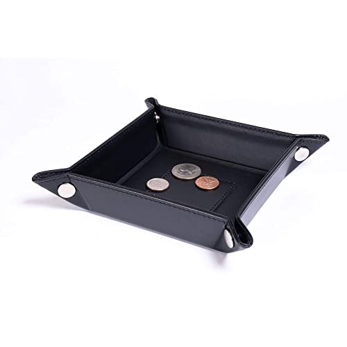 Dacasso Leather Travel Change Tray, Classic Black (A1088) - Image 1