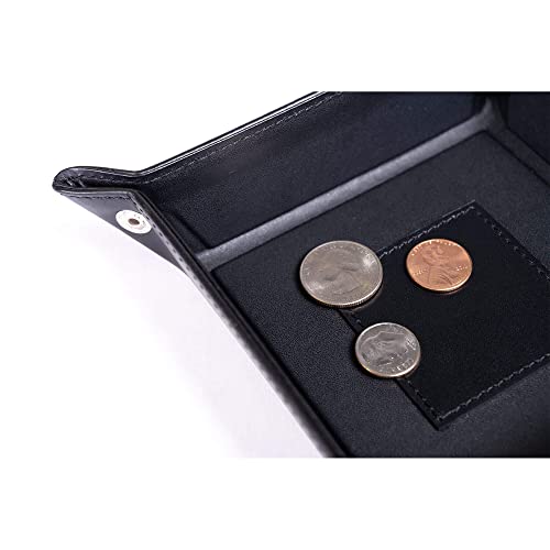 Dacasso Leather Travel Change Tray, Classic Black (A1088) - Image 3