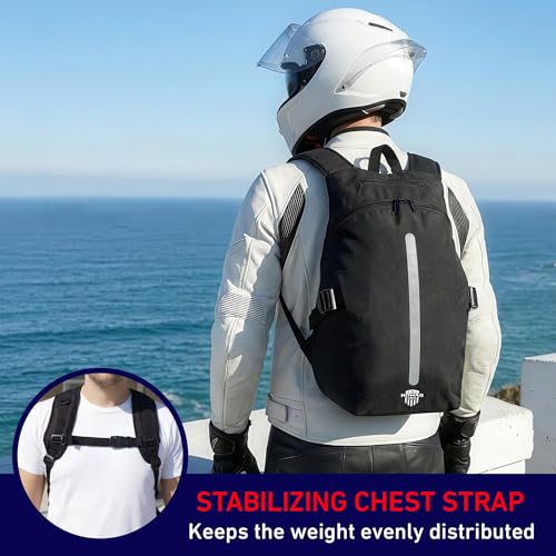 Nomad USA Nomad Motorcycle Backpack for Men/Women, Helmet/Laptop Luggage Bag Reflective Motorbike Riding Back Packs Lightweight Weekender Daily Travel Gear Bag Hiking Backpack for Camping, Sport, Gym, Cycling - Image 4