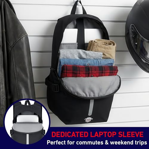 Nomad USA Nomad Motorcycle Backpack for Men/Women, Helmet/Laptop Luggage Bag Reflective Motorbike Riding Back Packs Lightweight Weekender Daily Travel Gear Bag Hiking Backpack for Camping, Sport, Gym, Cycling - Image 5