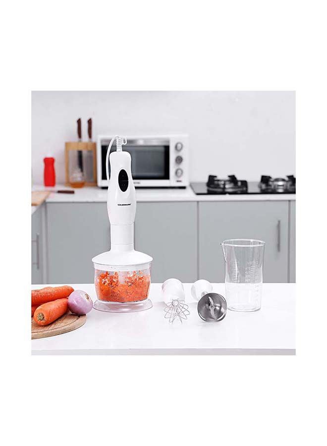 Olsenmark 4 in 1 Hand Blender with Copper Motor, Anti-Splatter and Stainless Steel Blade &  2 Speed Setting OMHB2353 White/Silver/Black - Image 2