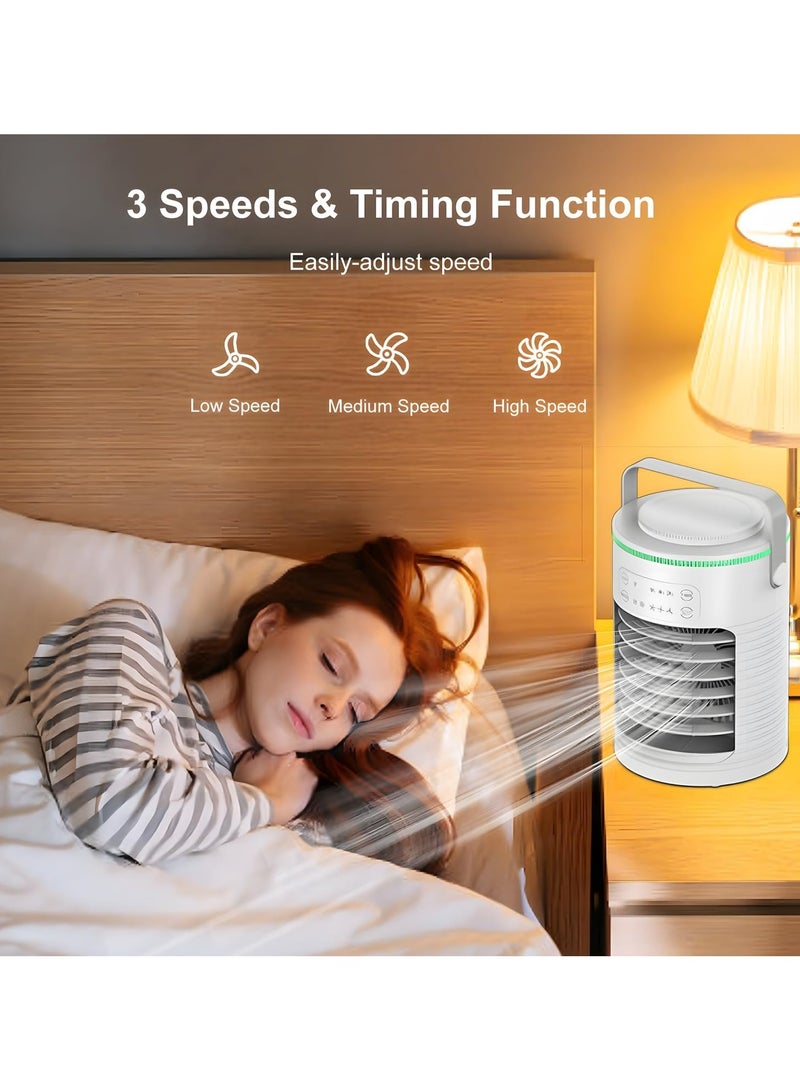 Cooling Fan, Portable Air Conditioners Fan with 3 Speeds 7 Colors,Small Mini Ac Unit for Bedroom - Air Cooler for Room  - Image 2