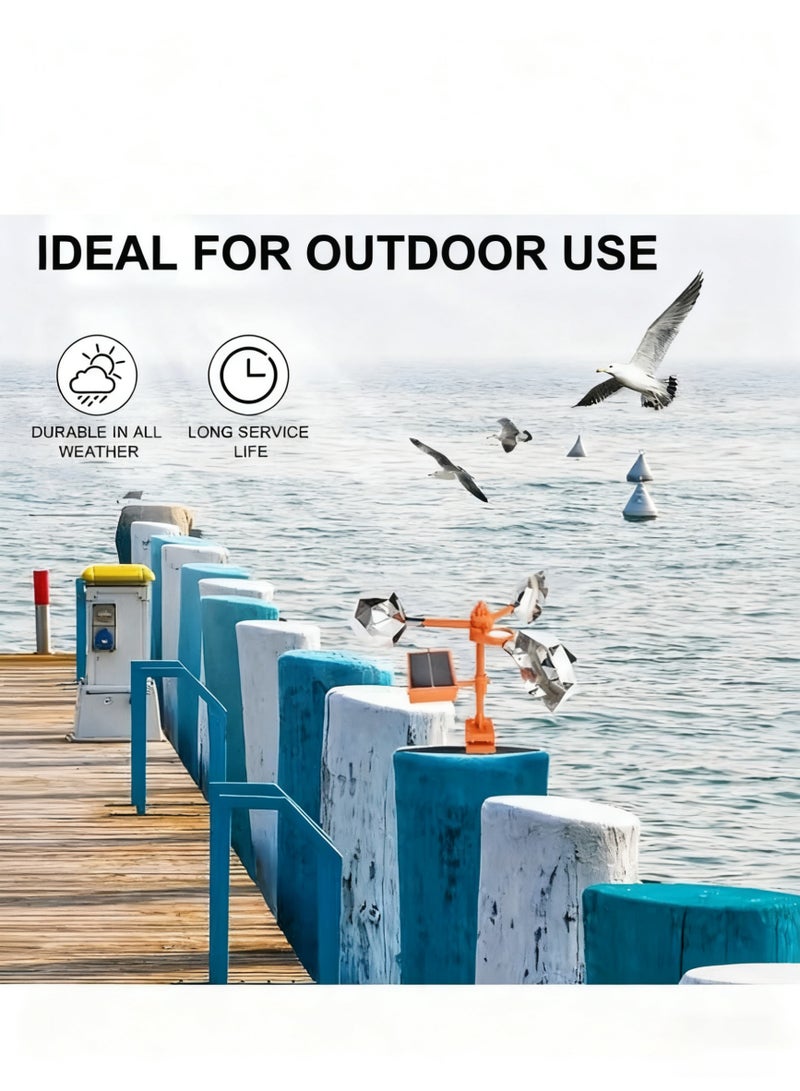 YelaJoy Reflect Bird Deterrent with Solar Voice Scarer, 360° Wind Driven  Flash Bird,  Repellent Rhombic Polygon Reflect Bird,  Deterrent Bird,  Spinning Reflectors Anti Bird Defender for Garden Yard ﻿ - Image 2