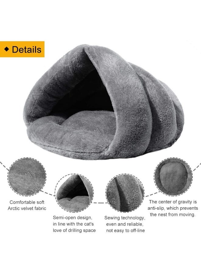 Mumoo Bear Pet Bed Soft Warm Cat Bed for Winter Cat Tent, Grey - Image 2