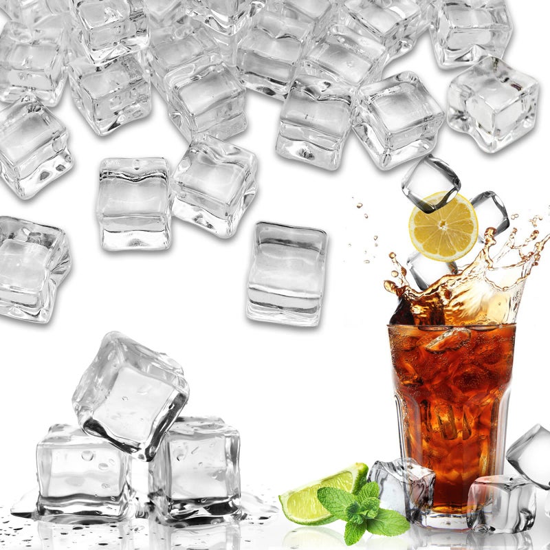 LYFJXX Fake Ice Cubes 15 mm 100 PCS Artificial Ice Cubes Acrylic Vase Fillers Crystal Rocks DiamondsTable Scatter Party Favor Wedding Decoration Photography