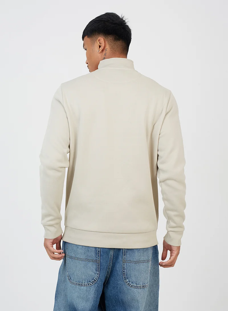 BRAVE SOUL Funnel Neck Quarter Zip Sweatshirt