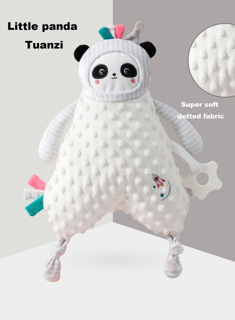 Baby Security Blanket Stuffed Animal Panda Super Soft Toys With Teether Safety for Children Sleeping Touch Pillow Comfort Toy