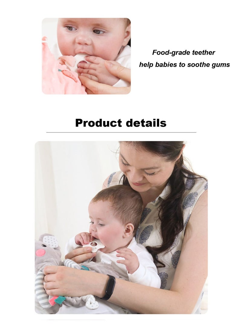 Baby Security Blanket Stuffed Animal Panda Super Soft Toys With Teether Safety for Children Sleeping Touch Pillow Comfort Toy