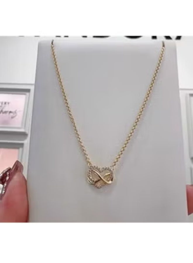 Chomel Women's Classic Cubic Zirconia Shining Eternal Love Clavicle Chain Neck Chain - Image 2