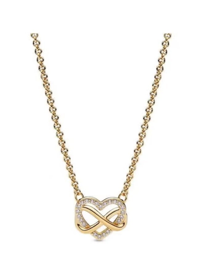 Chomel Women's Classic Cubic Zirconia Shining Eternal Love Clavicle Chain Neck Chain - Image 1