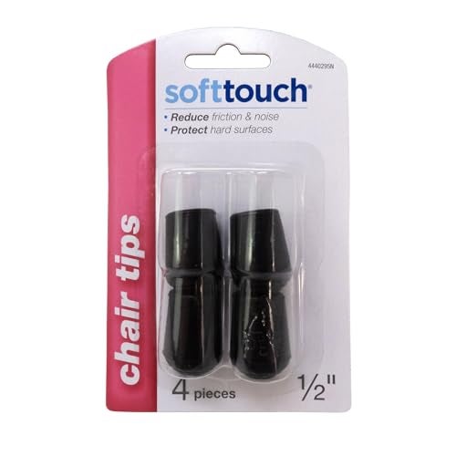 Waxman SoftTouch 4 Pack Non-Slip Round Rubber Leg Tip Protectors – 1/2" Inner Diameter for Chairs, Stools & Tables on Hardwood, Laminate, Tile & Vinyl - Reduce Noise & Prevent Scratches – Black - Image 4