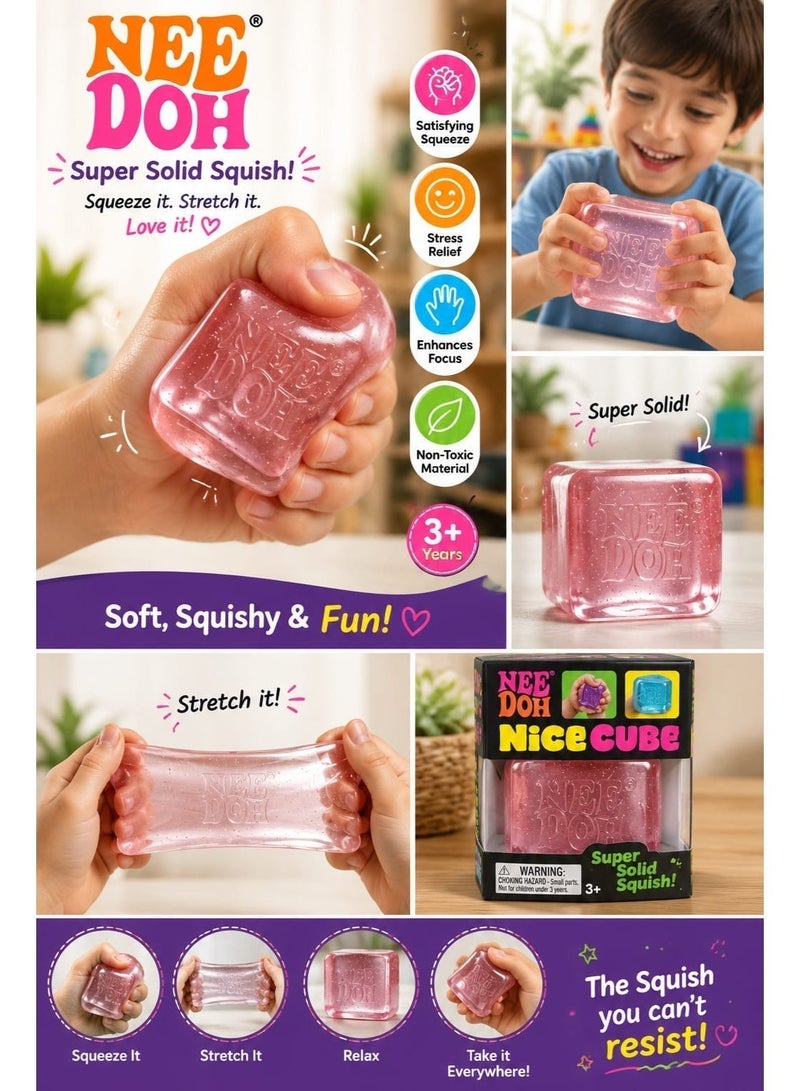 Schylling Nee Doh Sensory Stress Relief Squishy Toy – Super Soft Stretchy Fidget Gel Cube for Kids & Adults - Image 3