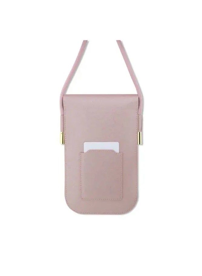 GUESS Saffiano Phone Bag Wallet with Embossed Logo / Adjustable Padded Shoulder Strap / Ecological leather / Lightweight / Easy to Carry - Pink  - Image 2