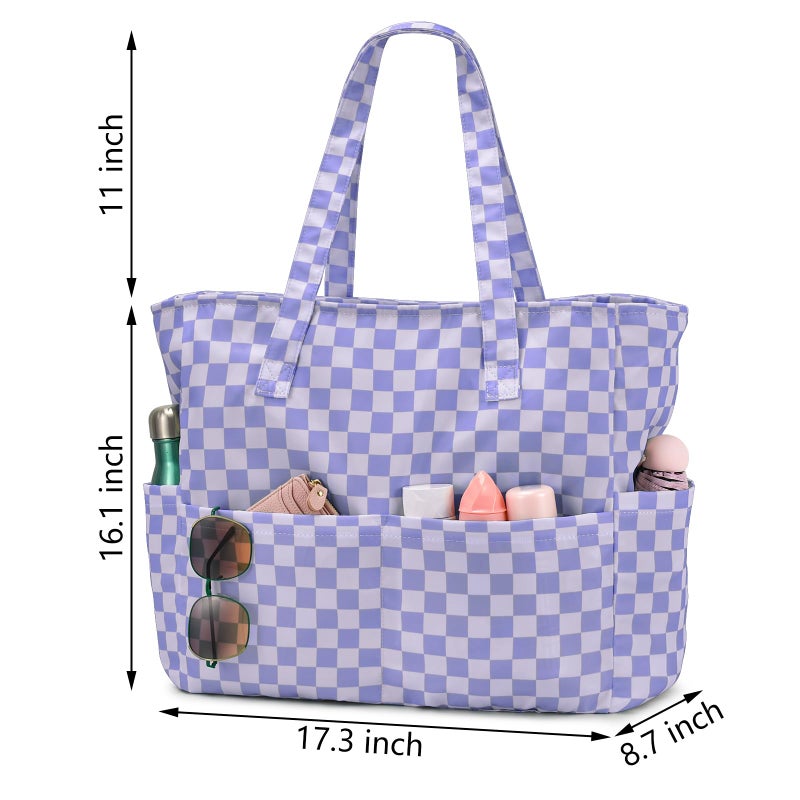 oscaurt Beach Bags for Women Large Waterproof Sandproof Beach Tote Swim Pool Bag with Zipper for Travel Vacation Essentials - Image 5