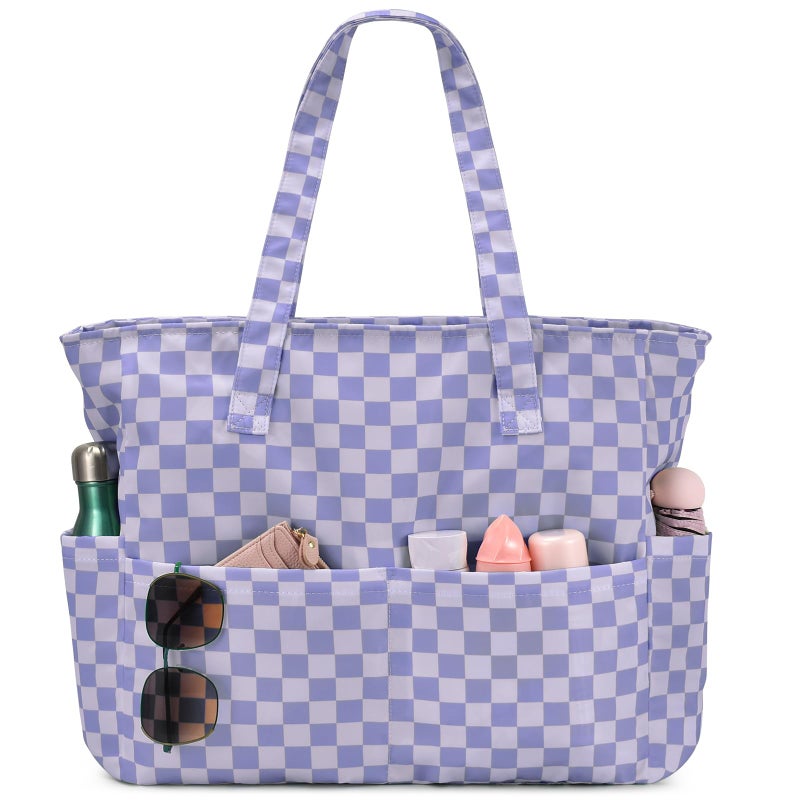 oscaurt Beach Bags for Women Large Waterproof Sandproof Beach Tote Swim Pool Bag with Zipper for Travel Vacation Essentials - Image 1
