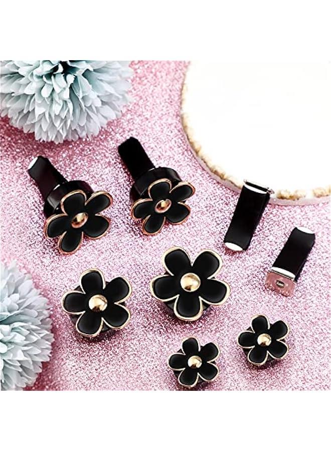 Generic 6 Pcs Daisy Flower Air Vent Clip Accessories Air Conditioning Outlet Clip Car Air Freshener Dashboard Accessories Charm Car Inter Decor(2.5 cm, 3 cm, 3.3 cm,Black)  - Image 4