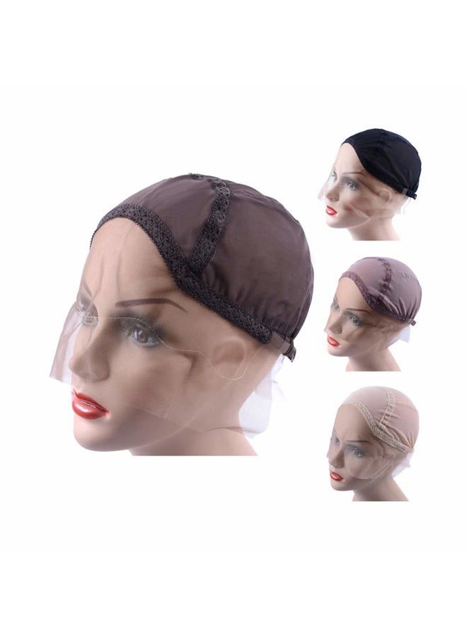 yantaisiyu Lace Front Wig Cap for Making Wigs with Adjustable Strap Glueless Weaving Wig Caps Swiss Lace Hairnet (Dark Brown S 52 cm) - Image 1