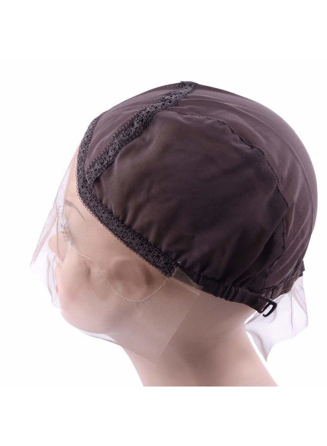 yantaisiyu Lace Front Wig Cap for Making Wigs with Adjustable Strap Glueless Weaving Wig Caps Swiss Lace Hairnet (Dark Brown S 52 cm) - Image 5