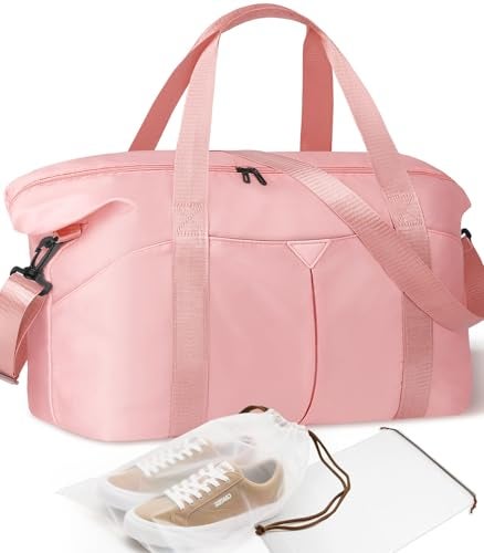 Magimack Duffle Bag for Travel Carryon Travel Bag with Trolley Sleeve Sport Gym Bag for Women Overnight Bag for Men Hospital Bag for Labor and Delivery Pink - Image 1