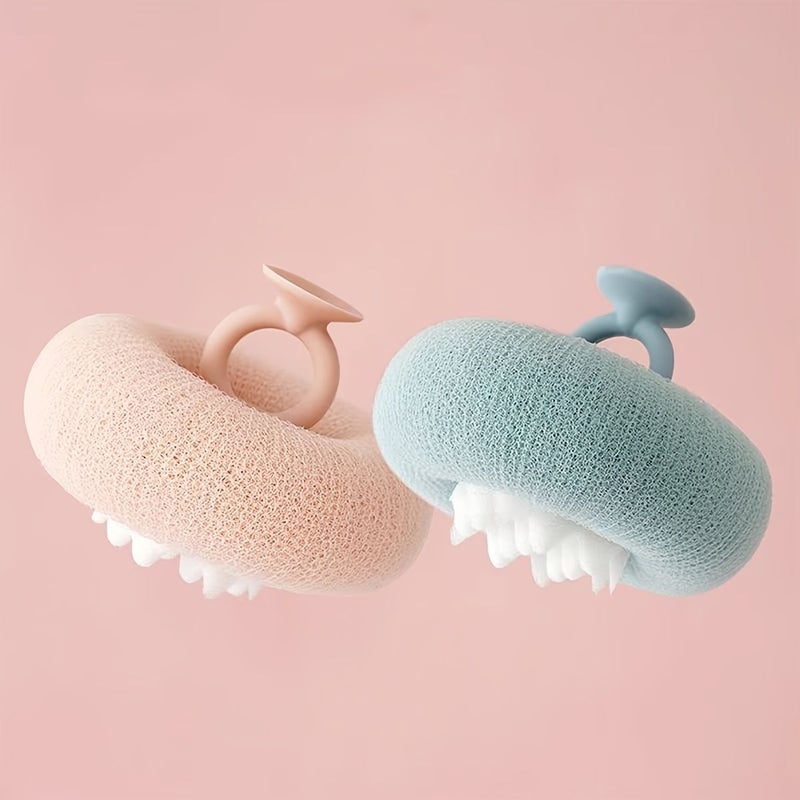 2 In 1 Exfoliating Shower Ball Body Brush Set With 2 Hooks - Image 1