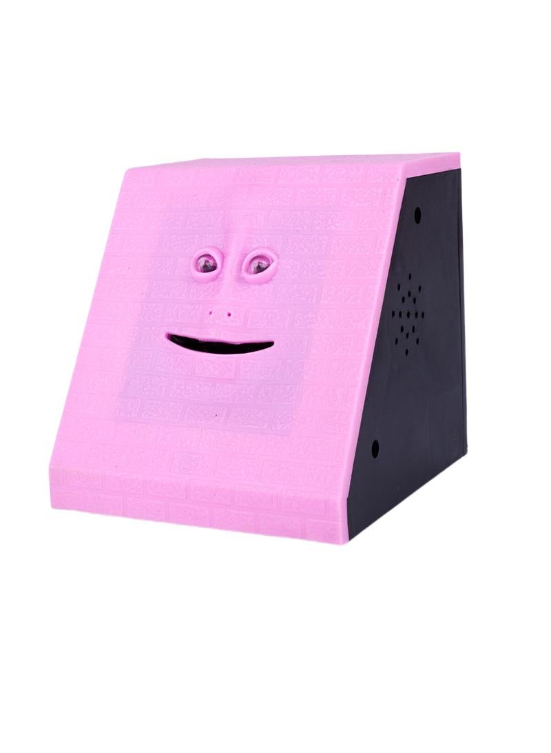 general Novelty Coin Money Eating Musical Face Bank Automatic Money Saving Collection Money Bank For Kids Children (Pink Brick) - Image 1