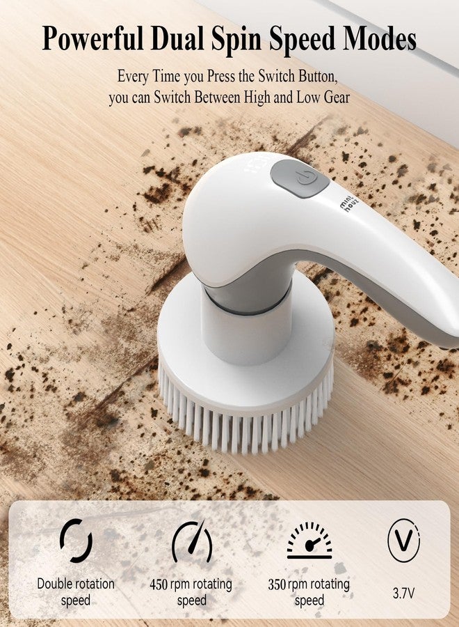 Minthouz Electric Spin Scrubber Bathroom Shower Cleaner Power Scrubber with 2 Speeds and 6 Multi-Function Brush Heads Cleaning Supplies Brush for Bathroom Tile Floor Kitchen Window - Image 2