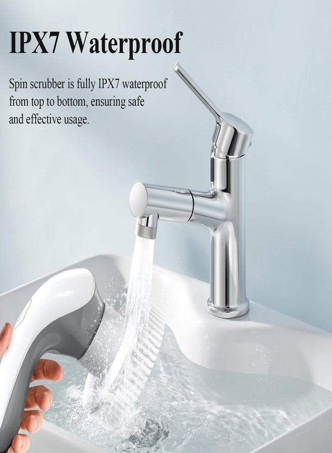 Minthouz Electric Spin Scrubber Bathroom Shower Cleaner Power Scrubber with 2 Speeds and 6 Multi-Function Brush Heads Cleaning Supplies Brush for Bathroom Tile Floor Kitchen Window - Image 5