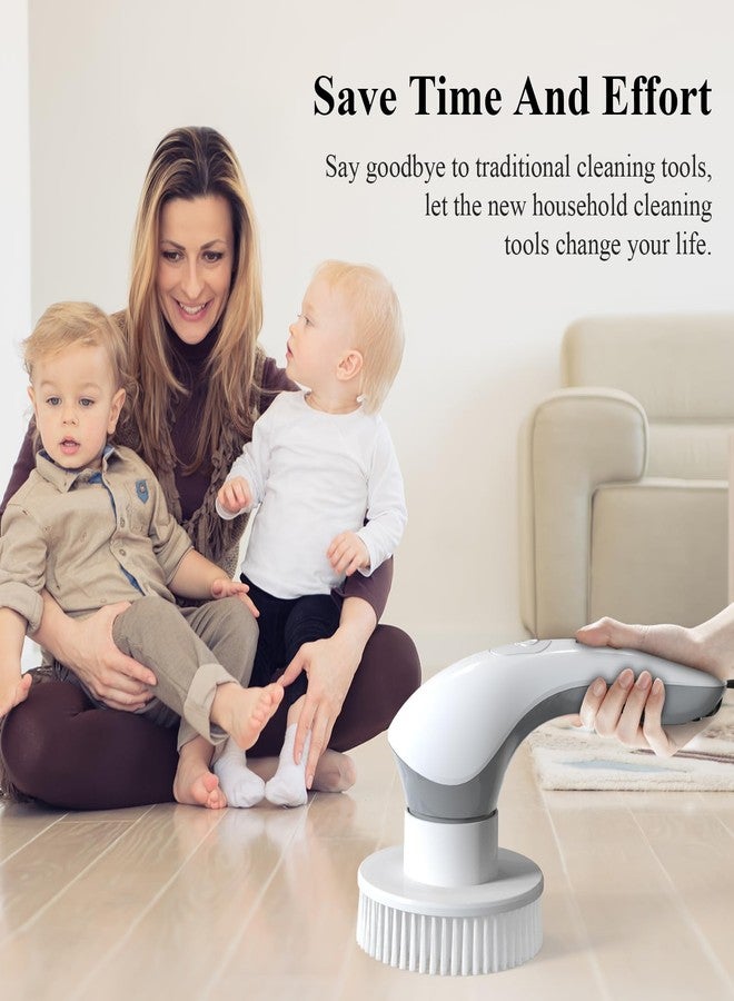 Minthouz Electric Spin Scrubber Bathroom Shower Cleaner Power Scrubber with 2 Speeds and 6 Multi-Function Brush Heads Cleaning Supplies Brush for Bathroom Tile Floor Kitchen Window - Image 3