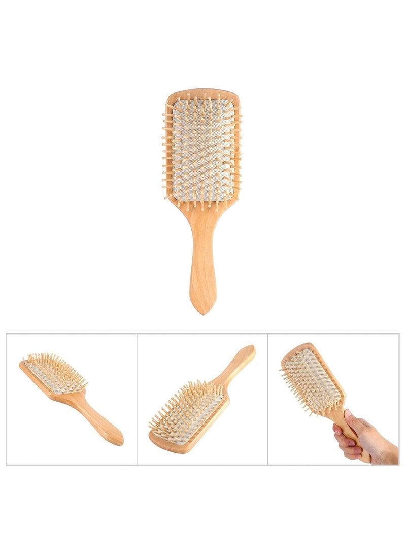 إي سي في في مشط خشبي طبيعي من الخيزران مضاد للكهرباء الساكنة/أداة تدليك للعناية بالشعر مزودة بوسادة هوائية صحية/فرشاة تصفيف الشعر/للنساء والرجال والأطفال والصغار والشعر الرطب والجاف - Image 2