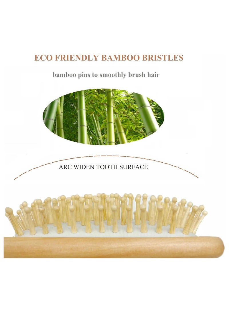 إي سي في في مشط خشبي طبيعي من الخيزران مضاد للكهرباء الساكنة/أداة تدليك للعناية بالشعر مزودة بوسادة هوائية صحية/فرشاة تصفيف الشعر/للنساء والرجال والأطفال والصغار والشعر الرطب والجاف - Image 4