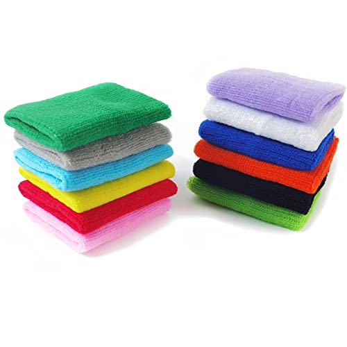 NSBELL 24PCS Colorful Sports Wristbands Cotton Sweatband Wristbands Wrist Sweatbands Wrist Sweat Bands for for Men and Women, Good for Tennis, Basketball, Running, Gym, Working Out (12Pair) - Image 3