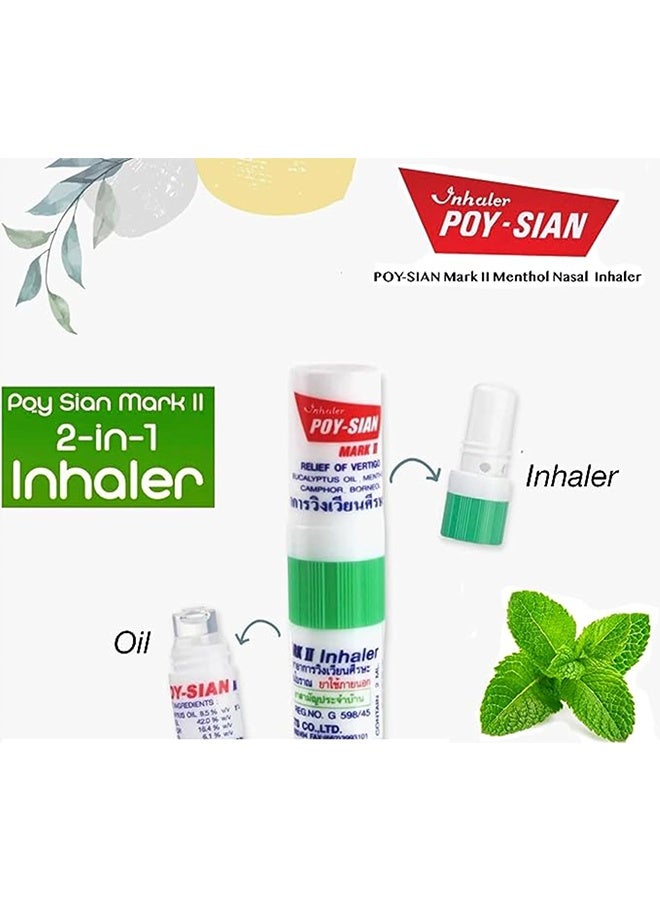 بو_سيان 6-PCS Mark II المنثول العلاج العطري الأنف الاستنشاق ، العلاج العشبي الطبيعي ، تخفيف ازدحام الأنف ، عصا الزيت الأساسي تخفيف الإجهاد - Image 2