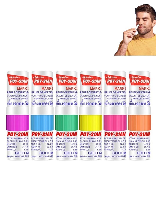 بو_سيان 6-PCS Mark II المنثول العلاج العطري الأنف الاستنشاق ، العلاج العشبي الطبيعي ، تخفيف ازدحام الأنف ، عصا الزيت الأساسي تخفيف الإجهاد - Image 1