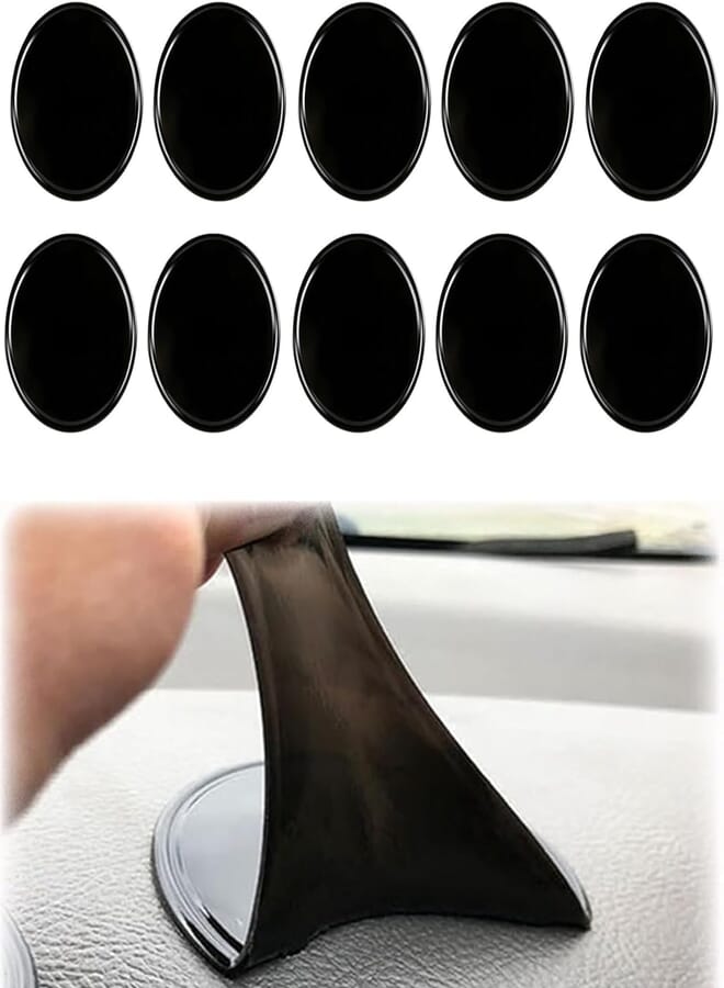 FASHION MANIA fashion mania 10 Pcs Car Suction Cup Bases, 8 CM Adhesive Pads, Anti-slip Car Decoration Mat, Car Dashboard Pad Mounting Disk for Suction Cup Phone Mount (Black) 