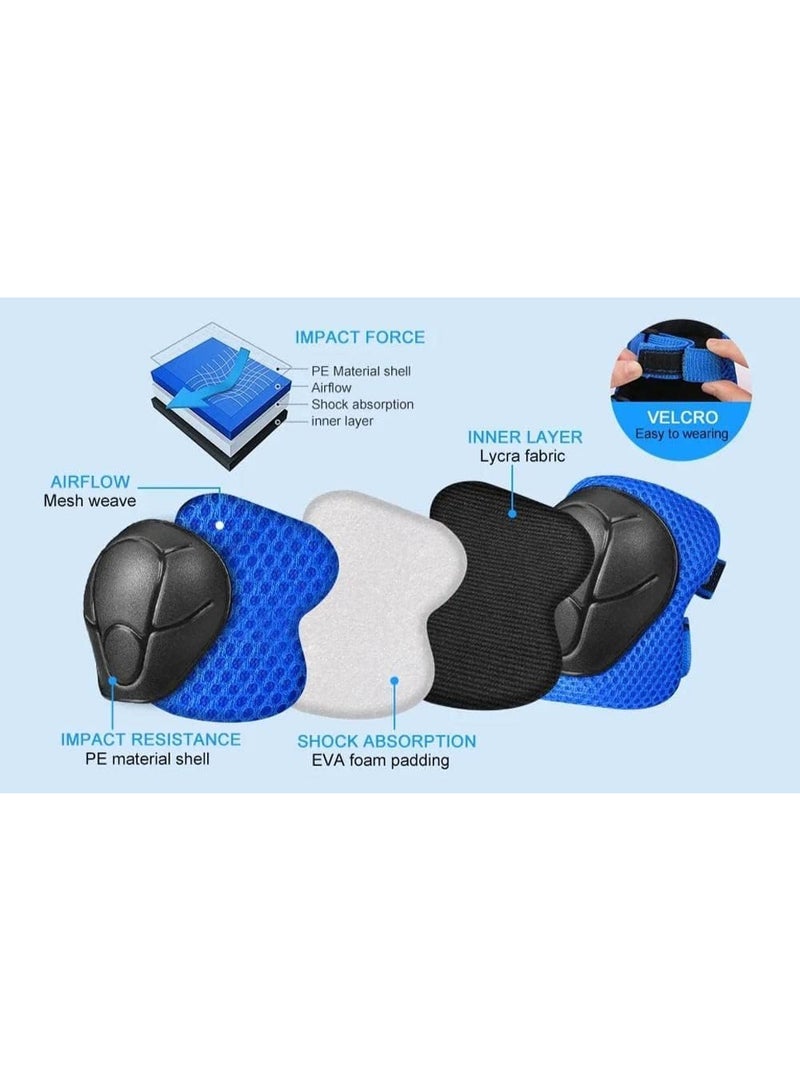 Generic Kids Sports Protective Gear Set, Wrist, Knee, Elbow Protectors for Skating, Cycling, Scooter, 6 Pieces (Ages 3-10 Years, Multicolor)  - Image 2
