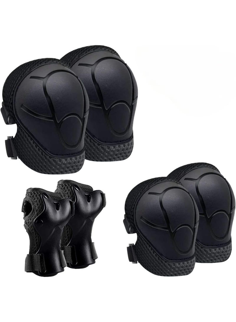 Generic Kids Sports Protective Gear Set, Wrist, Knee, Elbow Protectors for Skating, Cycling, Scooter, 6 Pieces (Ages 3-10 Years, Multicolor)  - Image 1