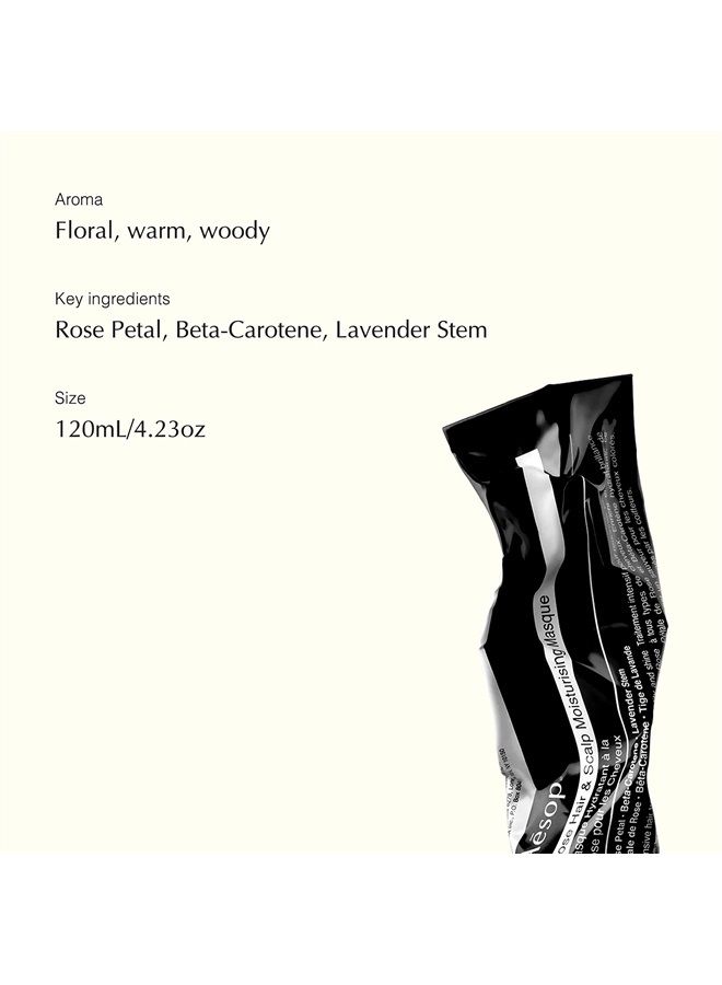 Aesop Rose Hair & Scalp Moisturising Masque | 120mL/4.23oz Hair Masque for Dry Damaged Hair |Best Hair Masque for All Skin Types | Paraben-Free, Cruelty-Free & Vegan Hair Care Products for Women & Men