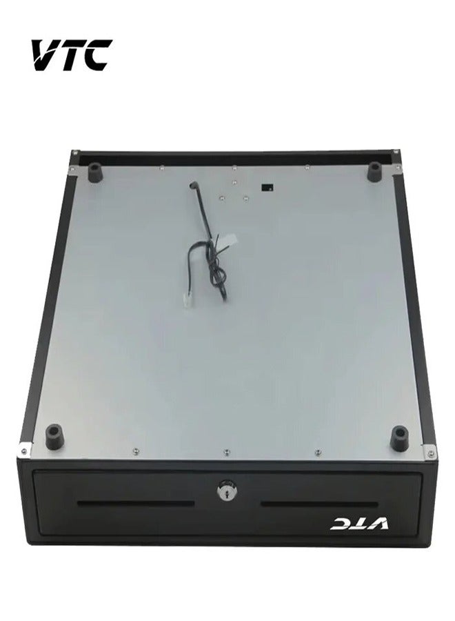Cash drawer for POS machine, 8 coin slots, 5 paper bills, and adjustable RJ11/12 media slot