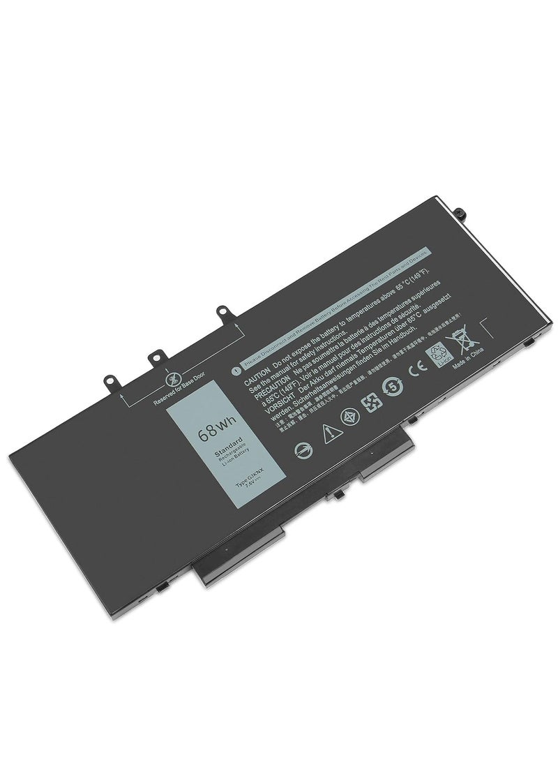 Generic GJKNX GD1JP 68Wh Battery for Dell Latitude 5480 5580 5490 5280 5290 5491 5495 5590 5591 E5480 E5580 E5490 E5590 Precision 3520 3533 53535353520 0 DY9N T 5YHR4 451-BBZG [4 Cells/7.6V], Lithium.  - Image 1