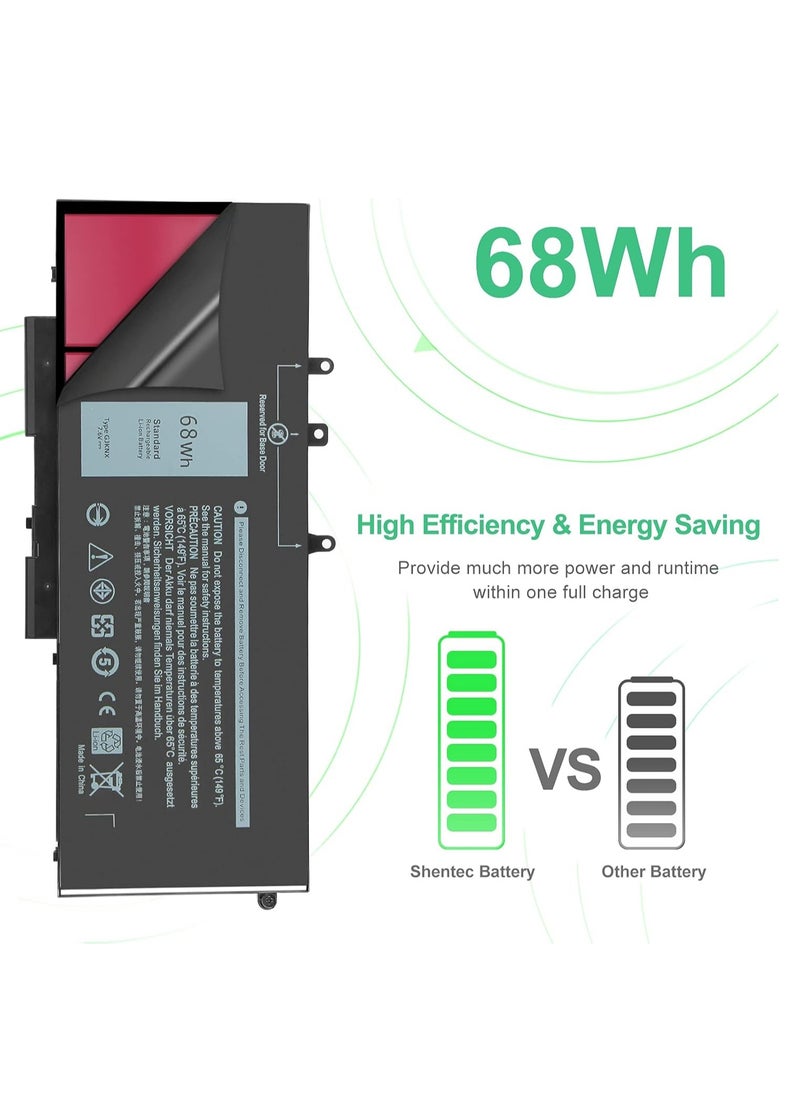 Generic GJKNX GD1JP 68Wh Battery for Dell Latitude 5480 5580 5490 5280 5290 5491 5495 5590 5591 E5480 E5580 E5490 E5590 Precision 3520 3533 53535353520 0 DY9N T 5YHR4 451-BBZG [4 Cells/7.6V], Lithium.  - Image 5
