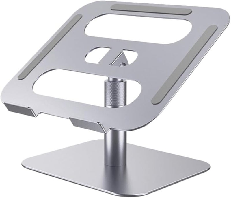 Adjustable Portable Laptop Stand Aluminum Alloy Silver Holder for Office Home Heat Dissipation - Image 1