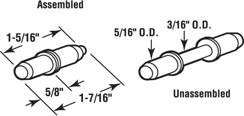 PRIMELINE K 5132 1-7/16 In. White Nylon Storm Door Hinge Pin Kit with Pins and Bushings (6 Pack) - Image 1